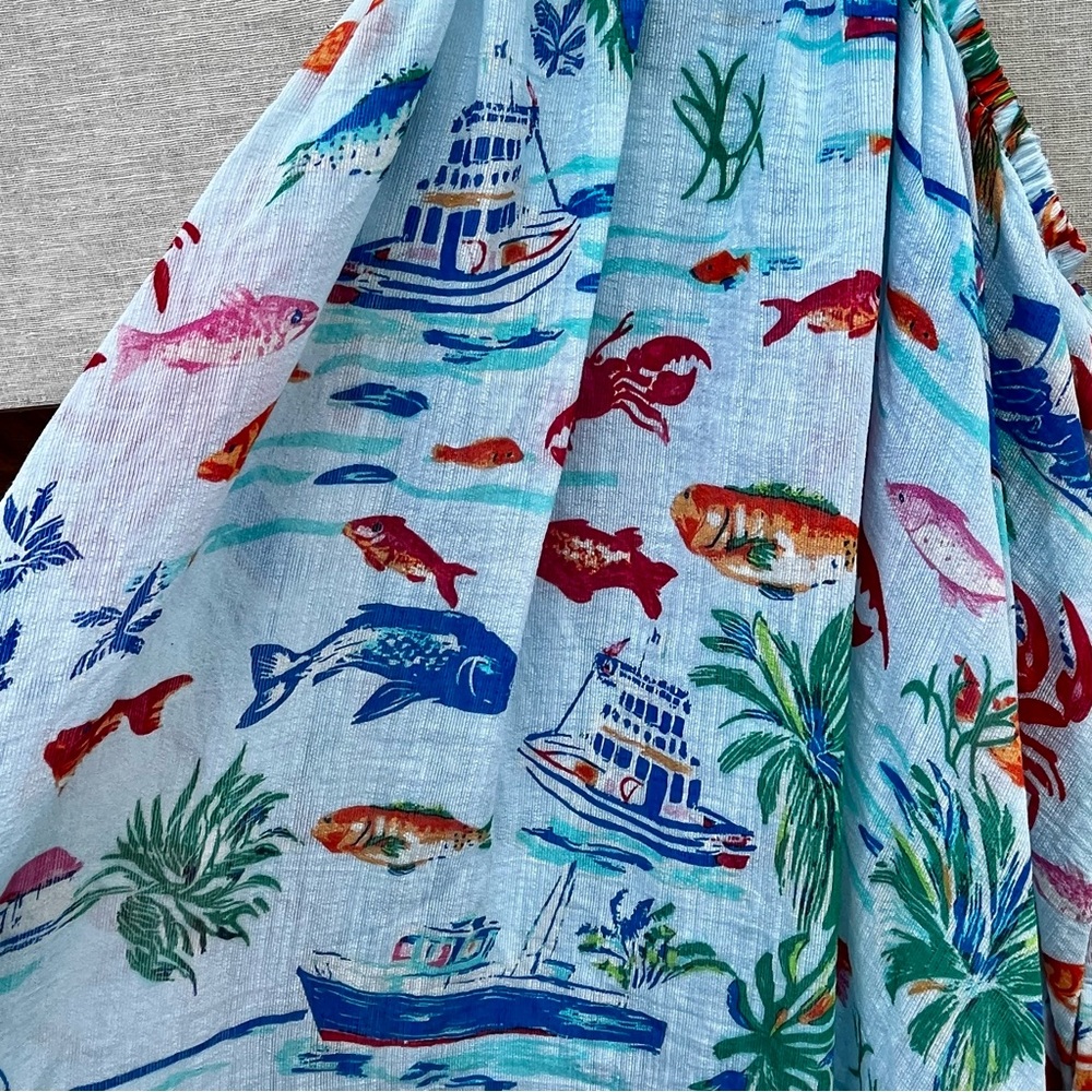 Anthropologie Maeve Ocean Printed Halter Swing Mini Dress NWT - Small - Picture 7 of 16
